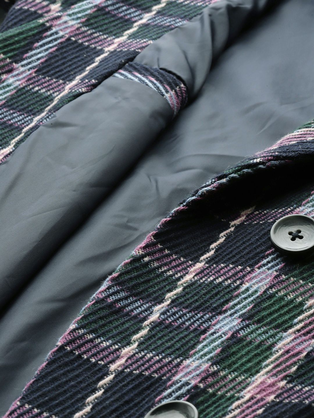 all about you Checked Double-Breasted Longline Coat
