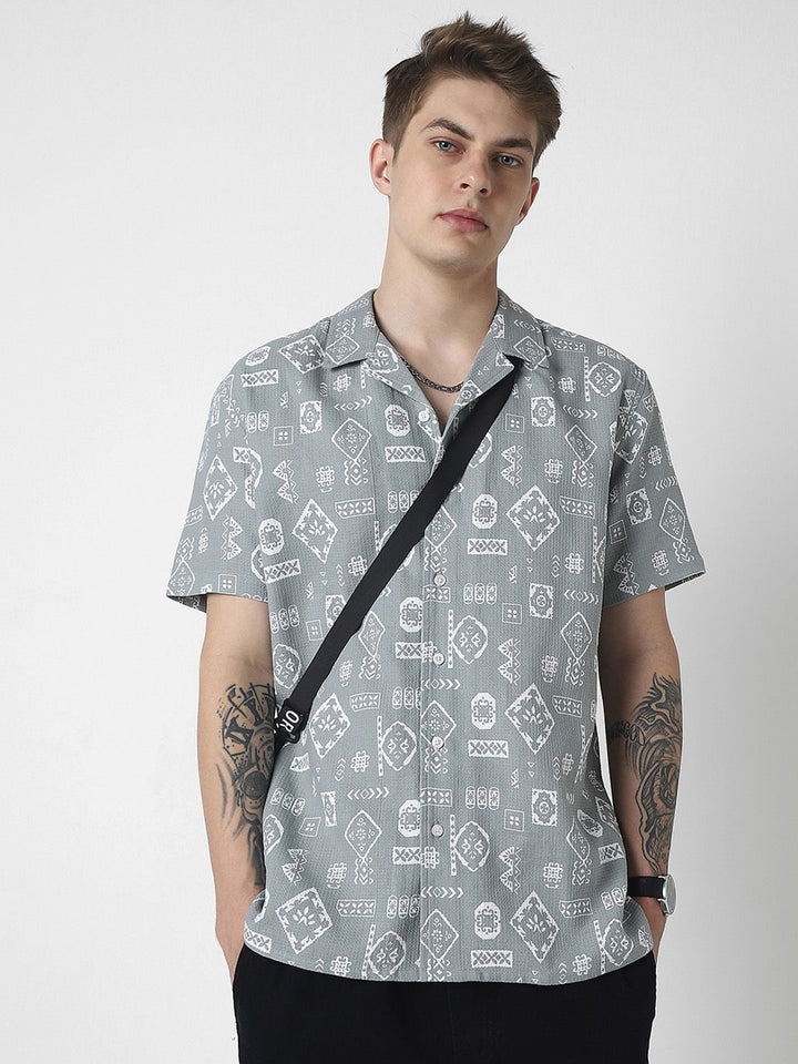 VASTRADO Men Classic Opaque Printed Casual Shirt
