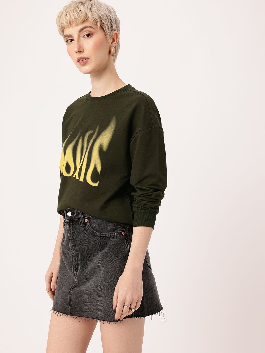 DressBerry Typography Printed Relaxed Fit Sweatshirt