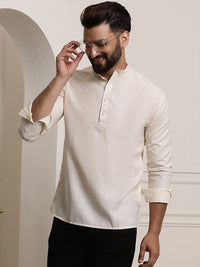 SOJANYA Lelaki Solid Cotton Blend Kurta