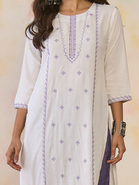 Indo Era Women Ethnic Motifs Embroidered Thread Work Floral Kurta