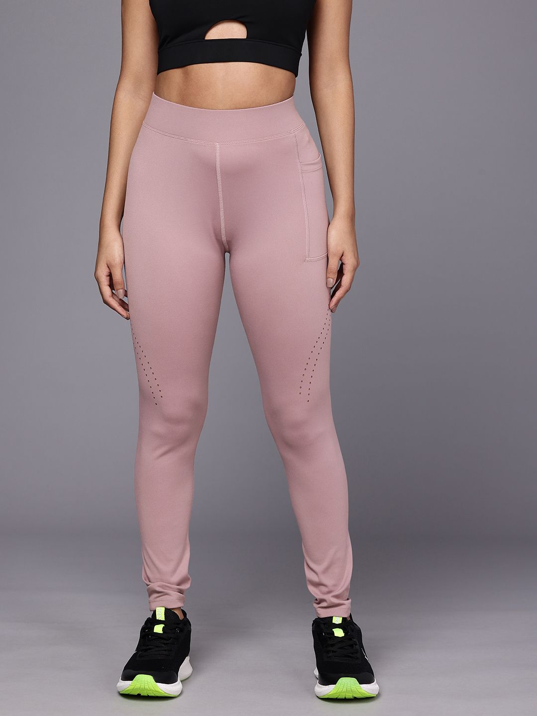 HRX by Hrithik Roshan Women PERFORMANCEBONDED Rapid-Dry Running Tights AW24_W_TG_KRS002_03