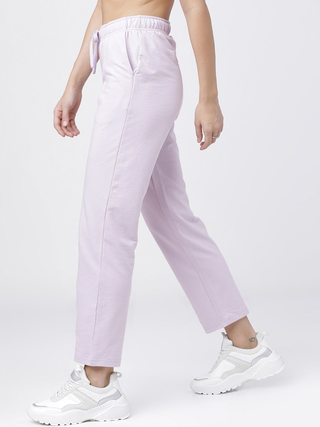 Tokyo Talkies Women Lavender Solid Regular Fit Track Pants