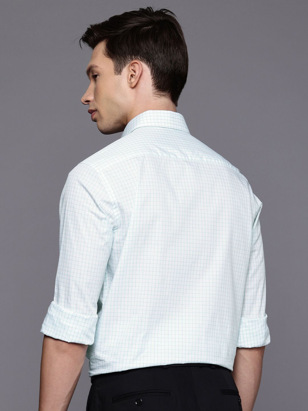Raymond Pure Cotton Slim Fit Checked Formal Shirt