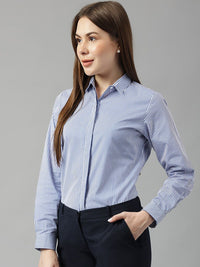 Hancock Sharp Slim Fit Vertical Striped Formal Cotton Shirt