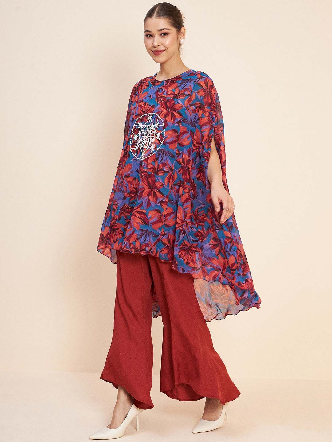 Antheaa Floral Printed Tunic & Trouser Co-Ords