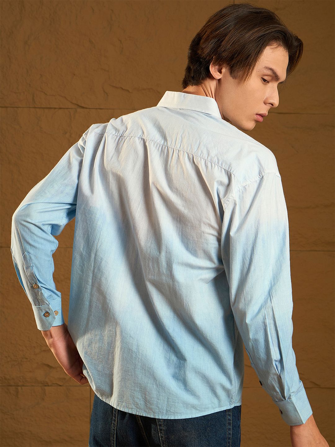 Dennison Drop Shoulder Oversized Ombre Dyed Shirt