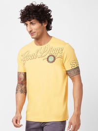 SPYKAR Typography Printed Slim Fit Cotton Casual T-Shirt