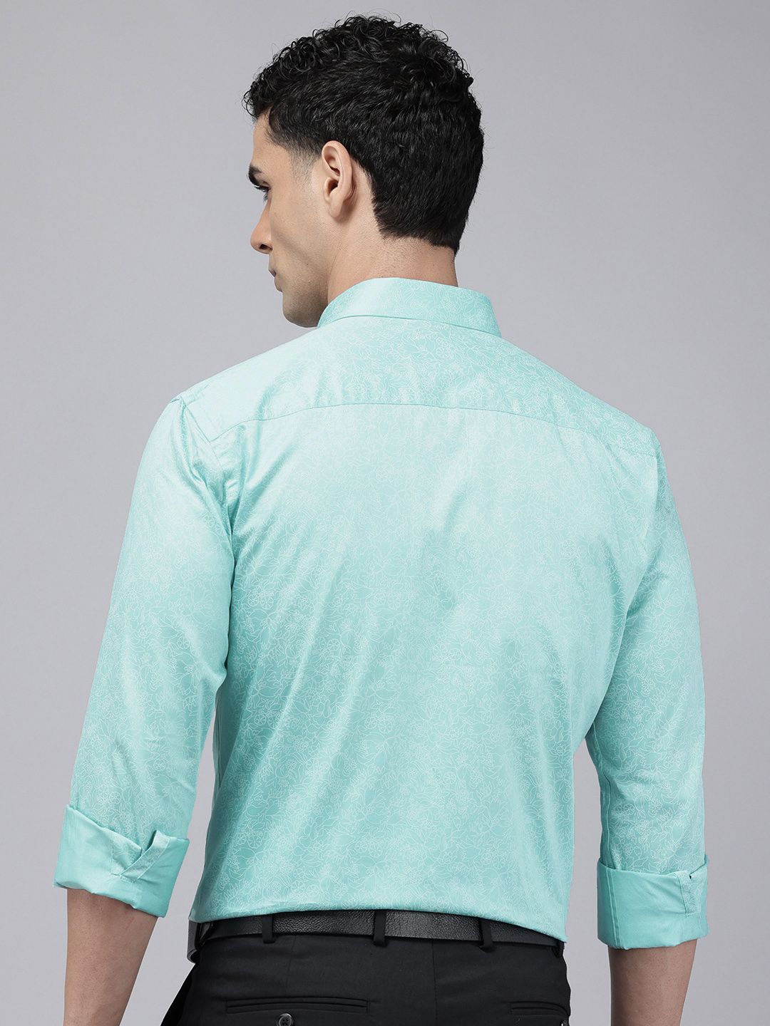 Park Avenue Slim Fit Opaque Floral Printed Pure Cotton Formal Shirt