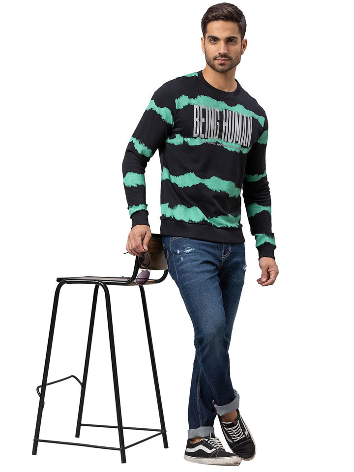 Being Human Men Black Printed Sweatshirt