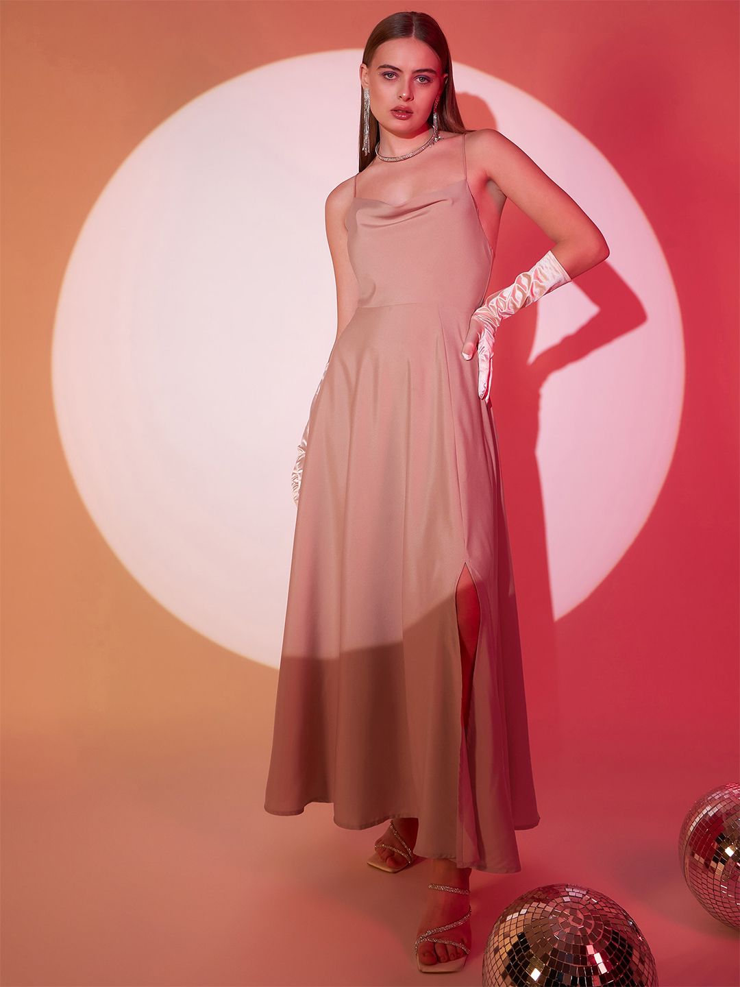 Berrylush Pink Fit & Flare Maxi Dress