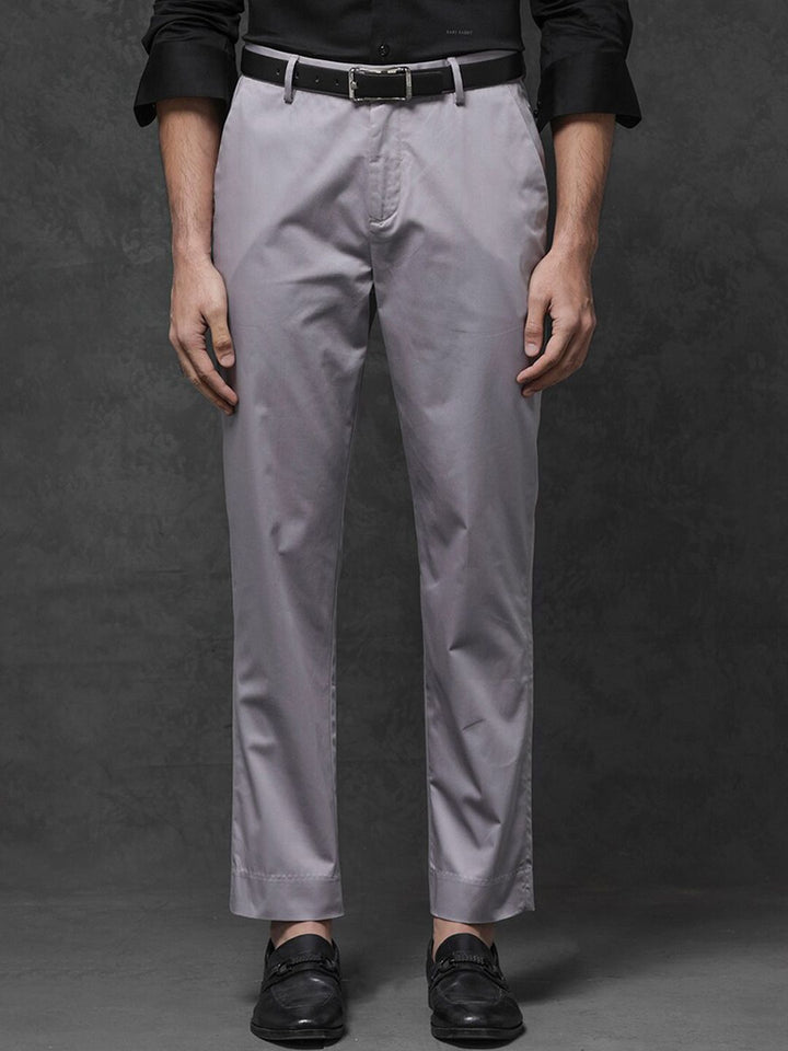 RARE RABBIT Men Comotel Mid-Rise Cotton Regular Fit Trouser