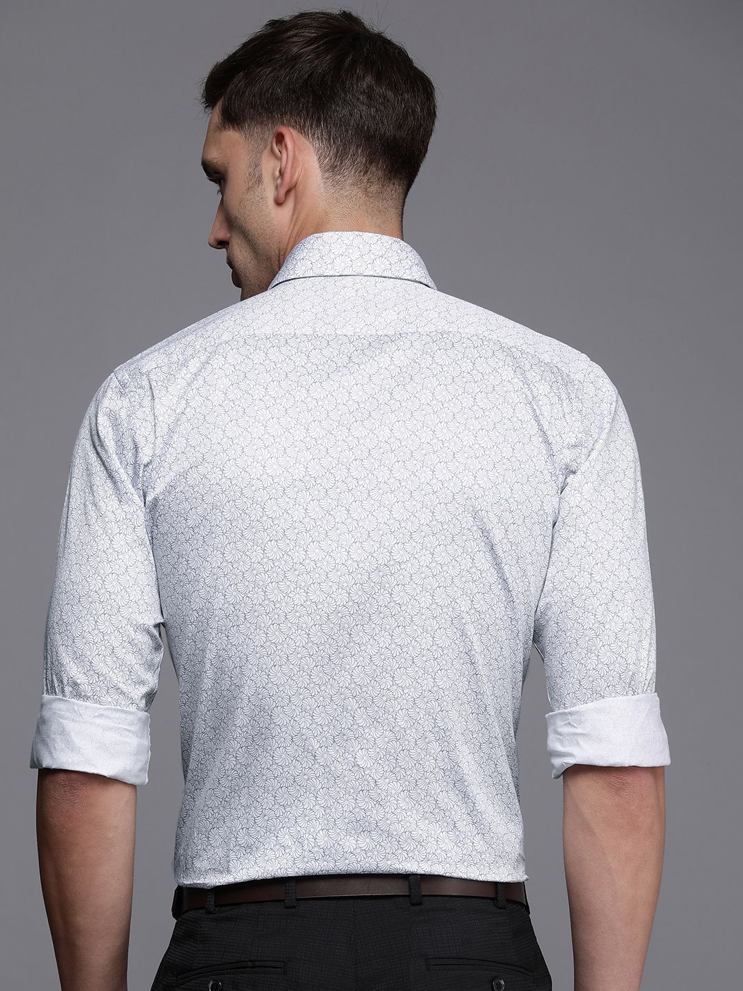 Raymond Slim Fit Floral Printed Pure Cotton Formal Shirt