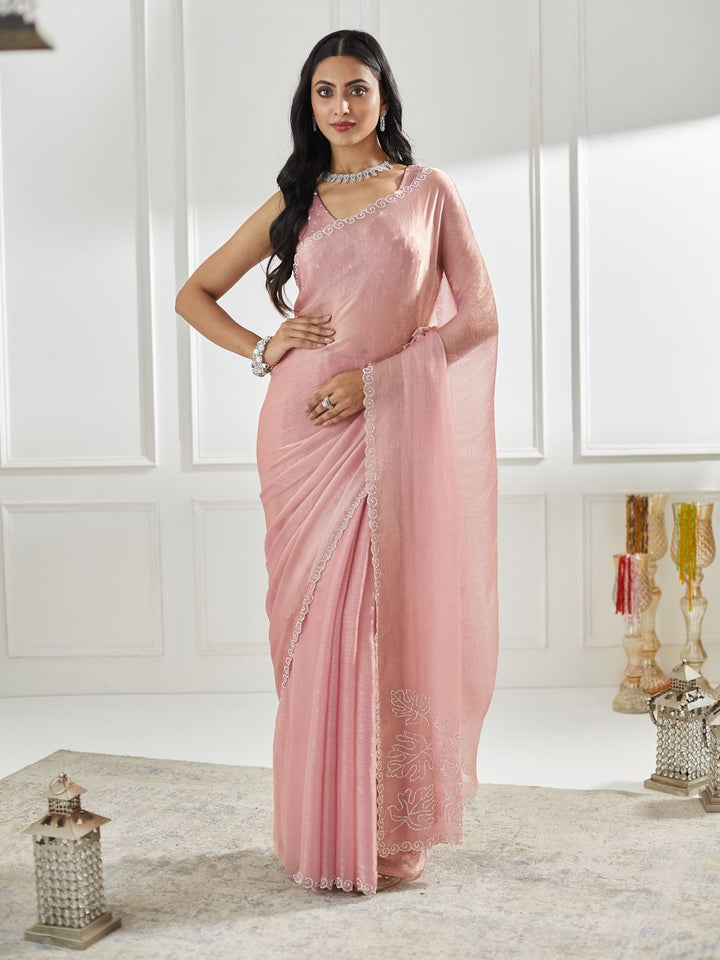 kasee Saree Sutera Tulen Dihiasi Manik dan Batu
