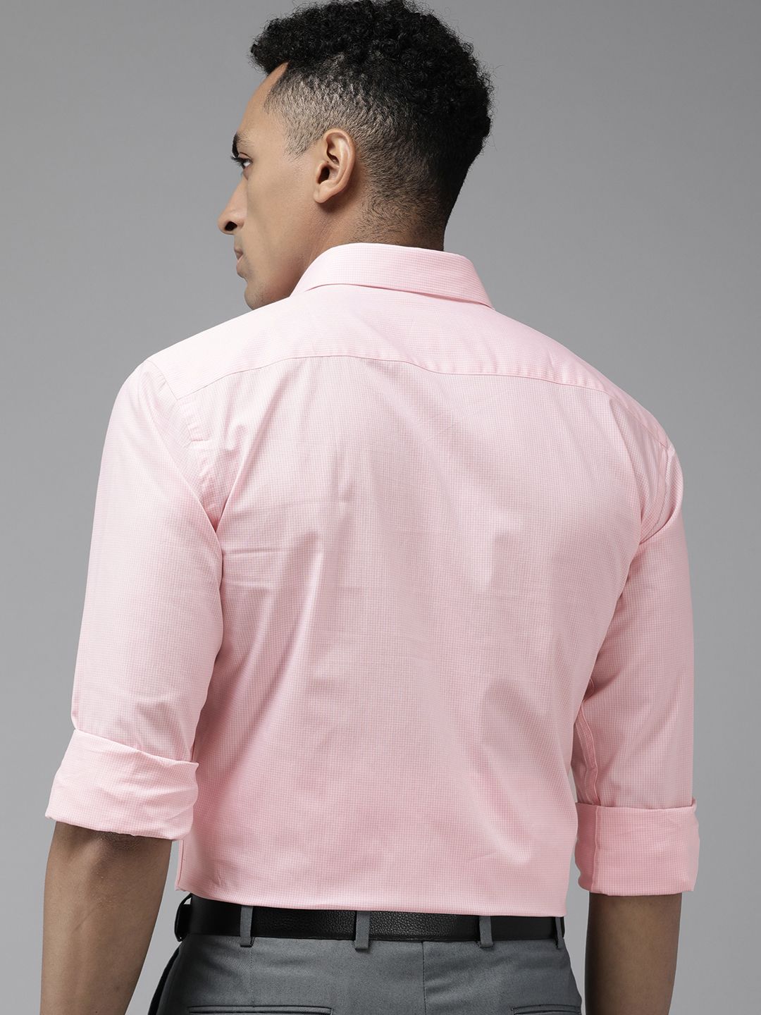 Park Avenue Pure Cotton Slim Fit Micro Checked Formal Shirt