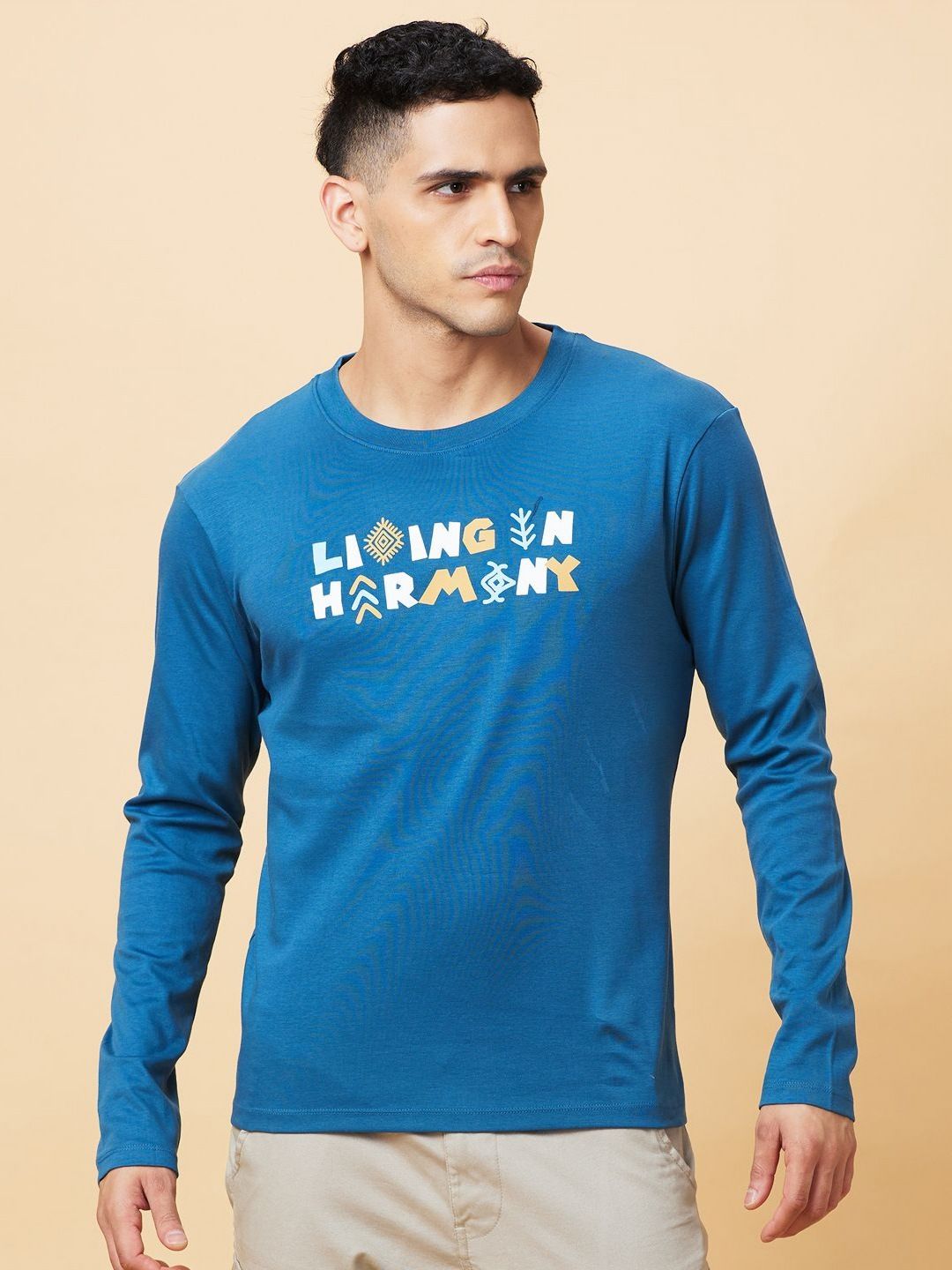 Being Human Men Typography Printed Applique T-shirt