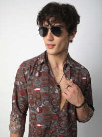 VASTRADO Men Classic Spread Collar Abstract Printed Slim Fit Casual Shirt