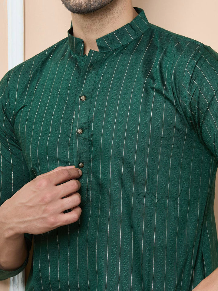 See Designs Men Striped Regular Kurta with Pyjamas