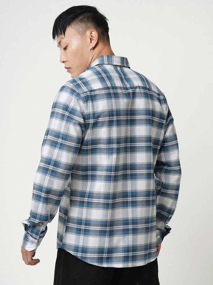 VASTRADO Men Classic Slim Fit Opaque Checked Casual Shirt