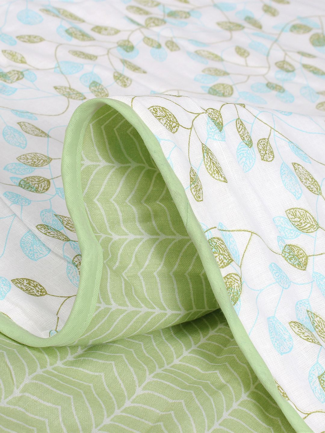 Story@home Olive Green & Green Floral AC Room 150 GSM Single Bed Dohar