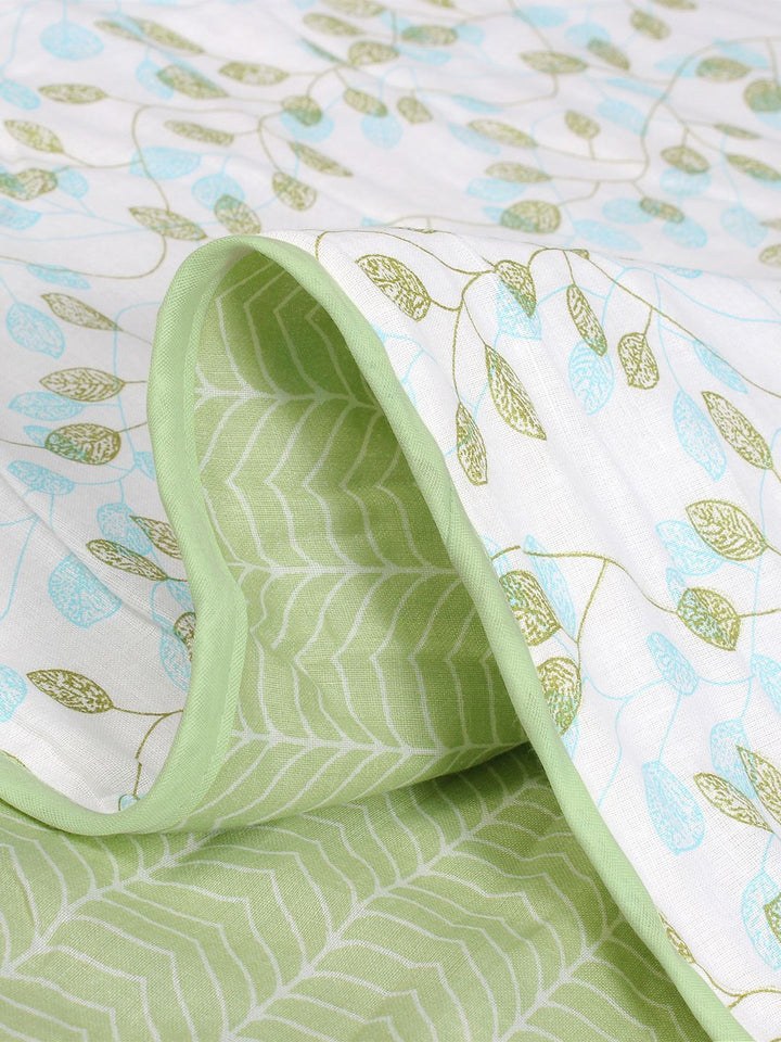 Story@home Olive Green & Green Floral AC Room 150 GSM Single Bed Dohar