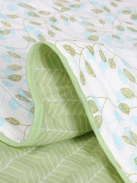 Story@home Olive Green & Green Floral AC Room 150 GSM Single Bed Dohar