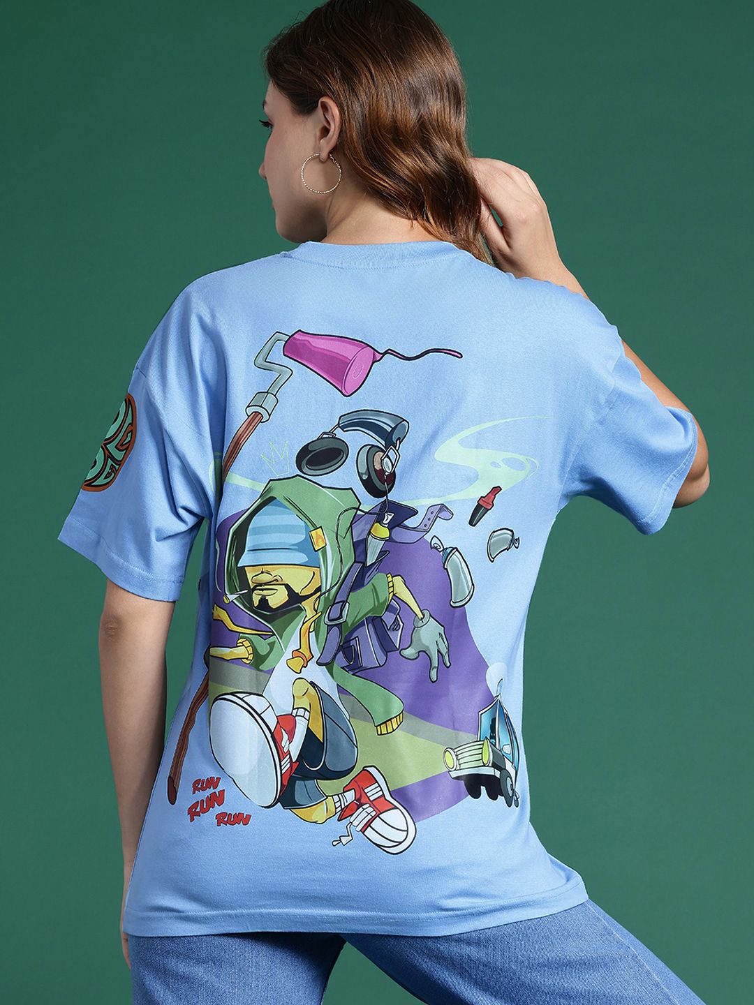 DressBerry Pure Cotton Typography Printed Drop-Shoulder Sleeves T-shirt