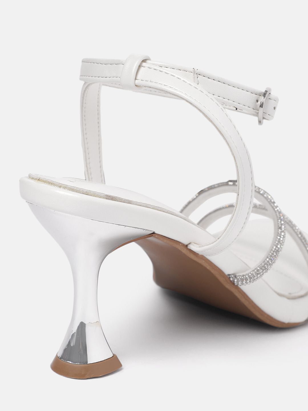 Lino Perros Rhinestones Embellished Mid-Top Party Slim Heels