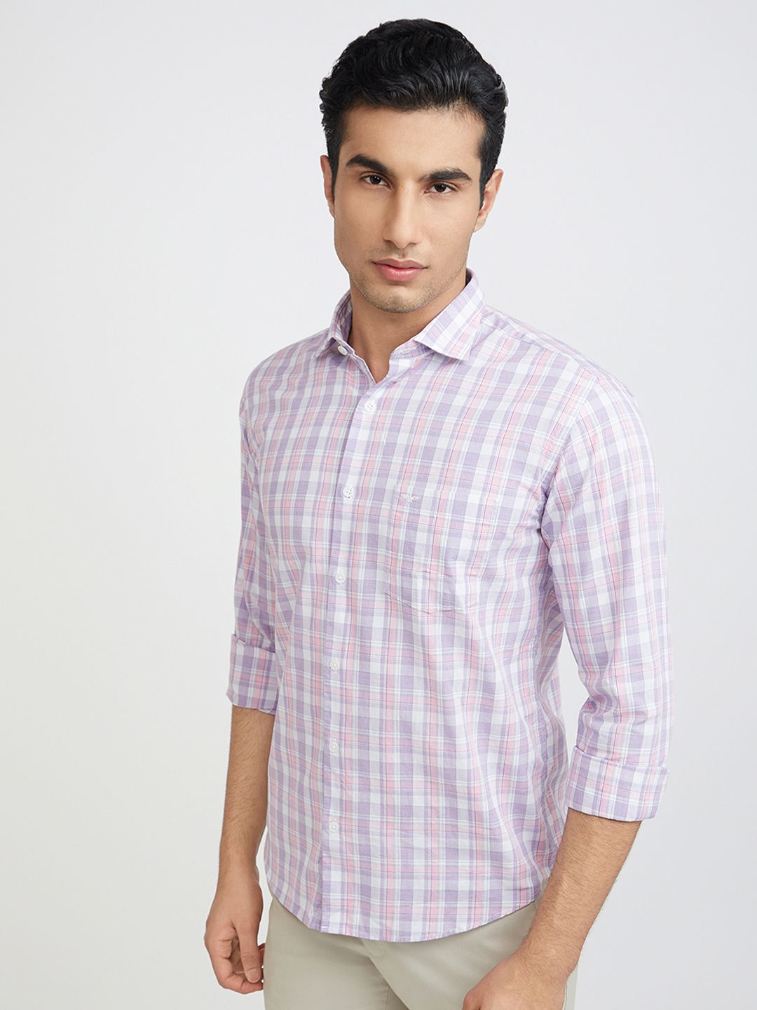Park Avenue Slim Fit Checked Pure Cotton Casual Shirt