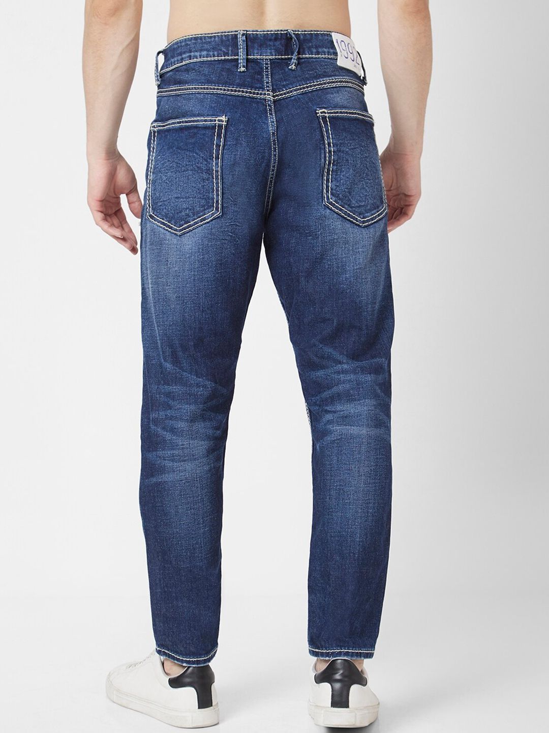 SPYKAR Men Cotton Kano Slim Fit Low Distressed Light Fade Jeans