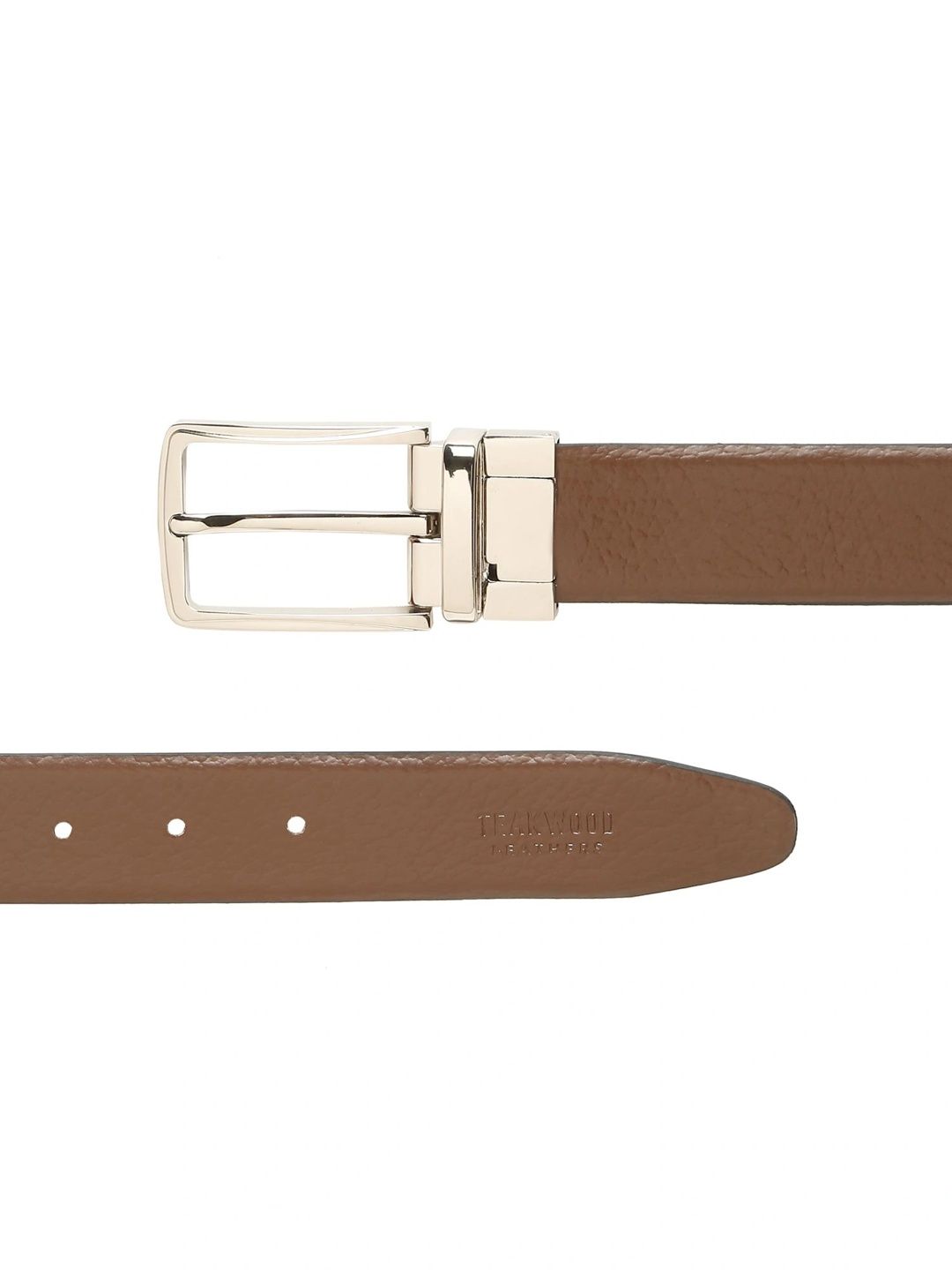 Teakwood Leathers Men Textured Leather Reversible Formal Belt
