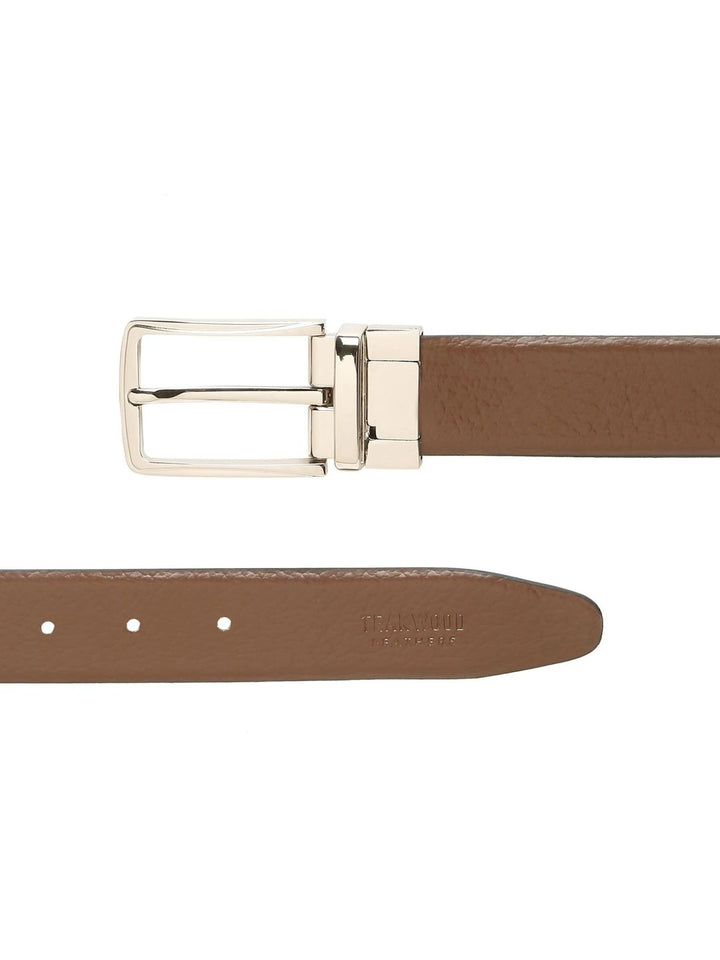 Teakwood Leathers Men Textured Leather Reversible Formal Belt