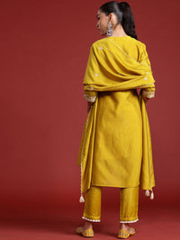 Indo Era Floral Embroidered Sequinned Kurta With Trousers & Dupatta