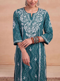 House of Chikankari Women Embroidered Thread Work Kurta