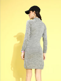 STREET 9 Grey Acrylic Jumper Mini Dress