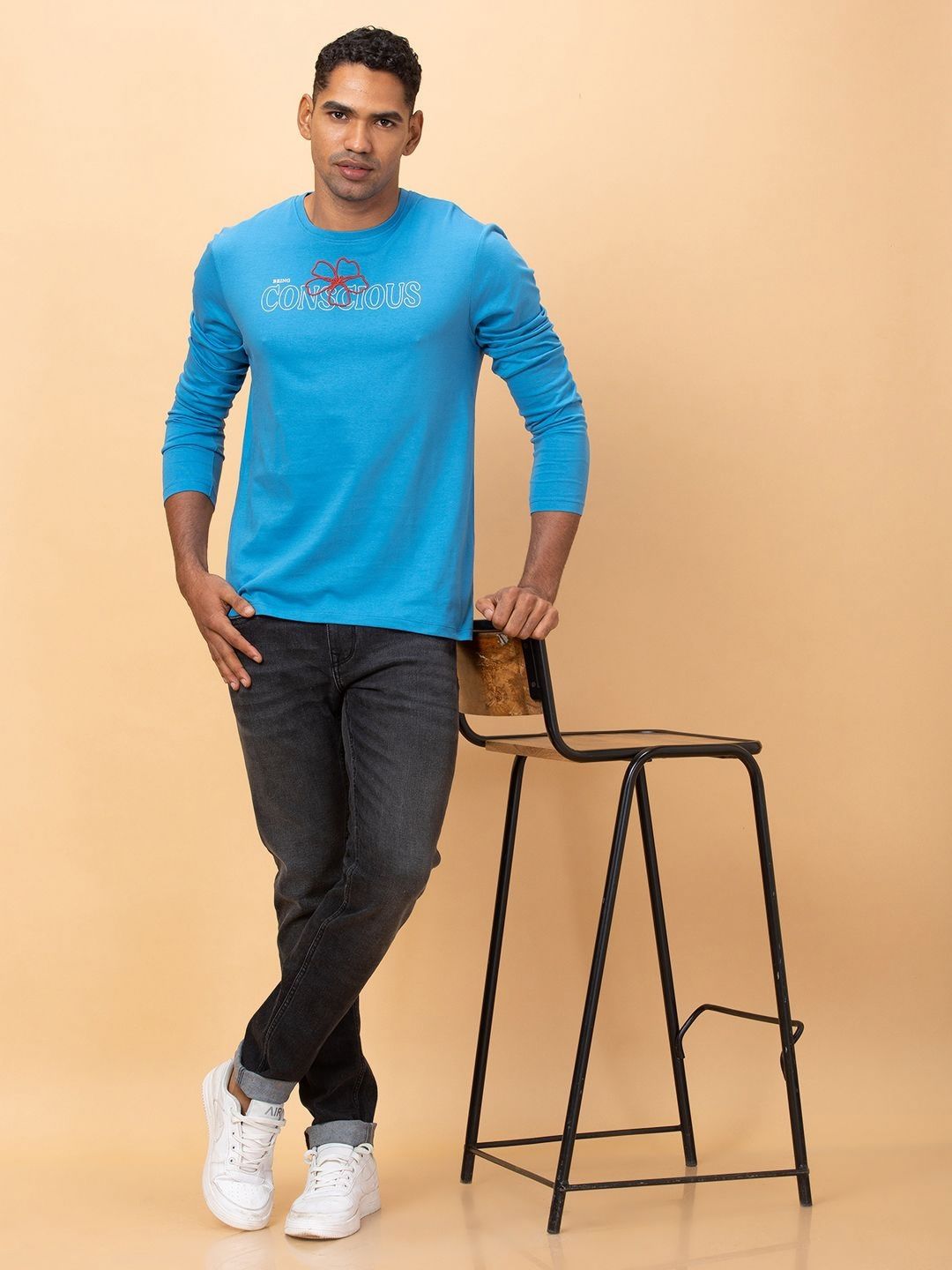 Being Human Men Typography Henley Neck T-shirt