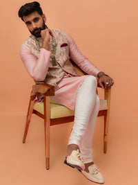 KeSt Men Etnik Motif Tenah Reka Bentuk Mandarin Mandarin Nehru Jaket