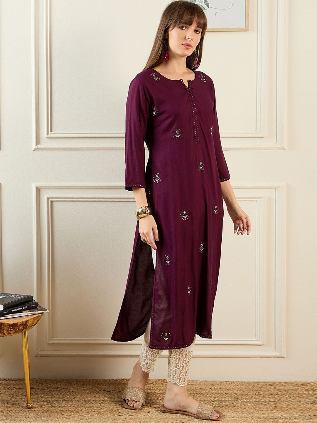 Indo Era Women Ethnic Motifs Embroidered Sequinned Kurta