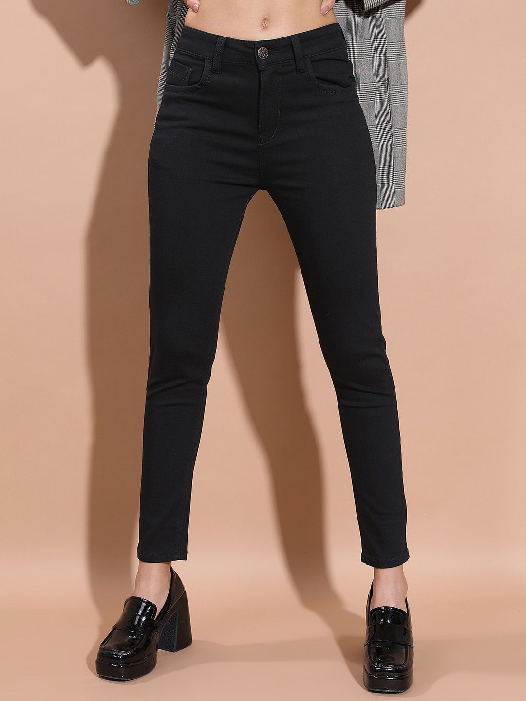 Basics By Tokyo Talkies Women Mid-Rise Slim Fit Clean Look Stretchable Jeans