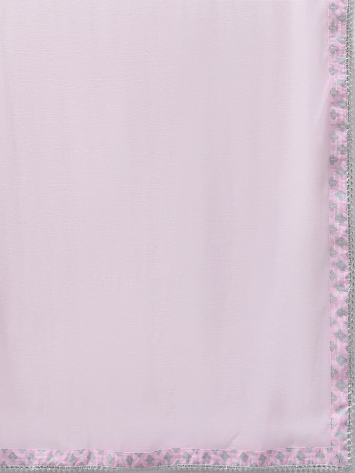 Libas Women Pink Printed Kurta with Palazzos & Dupatta