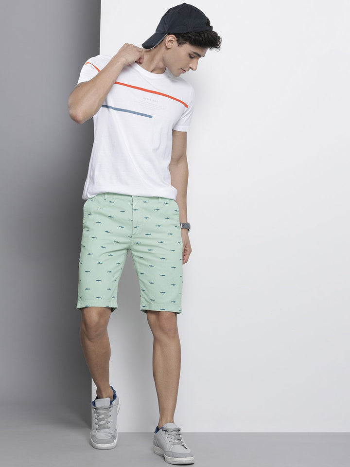Seluar pendek Capton Chino yang dicetak oleh Green Green Green