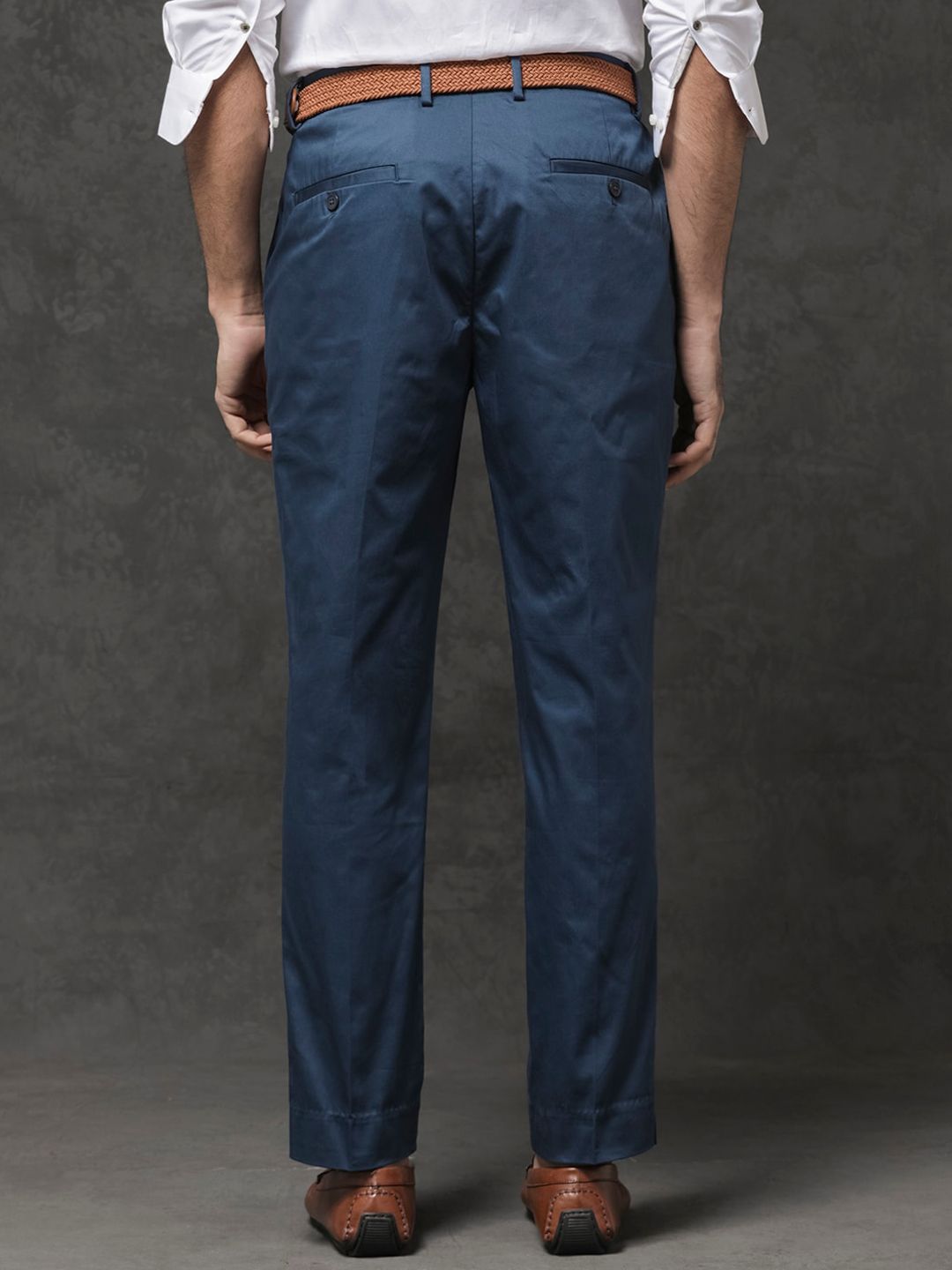 RARE RABBIT Men Comotel Mid-Rise Cotton Regular Fit Trouser