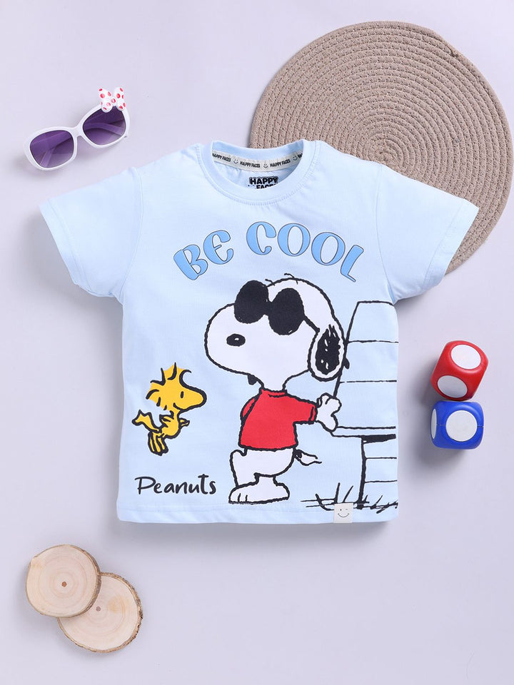 Happy Faces Boys Snoopy Printed Pure Cotton T-shirt