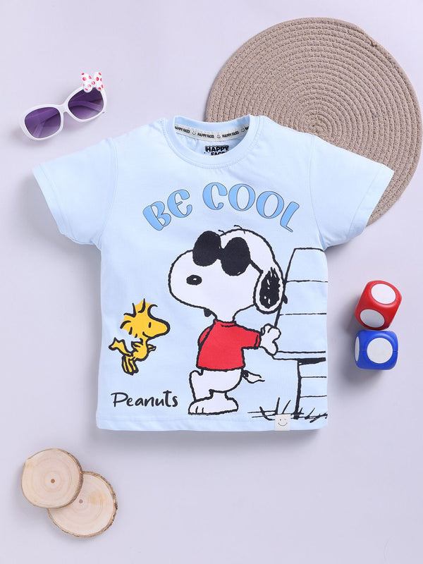 Happy Faces Boys Snoopy Printed Pure Cotton T-shirt
