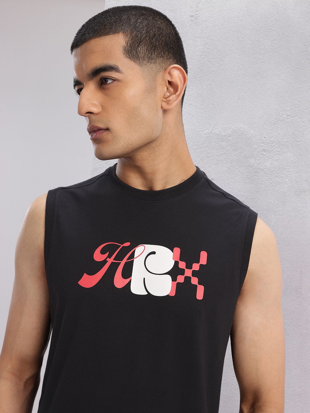HRX by Hrithik Roshan Typography Printed Sleeveless Lifestyle T-shirt