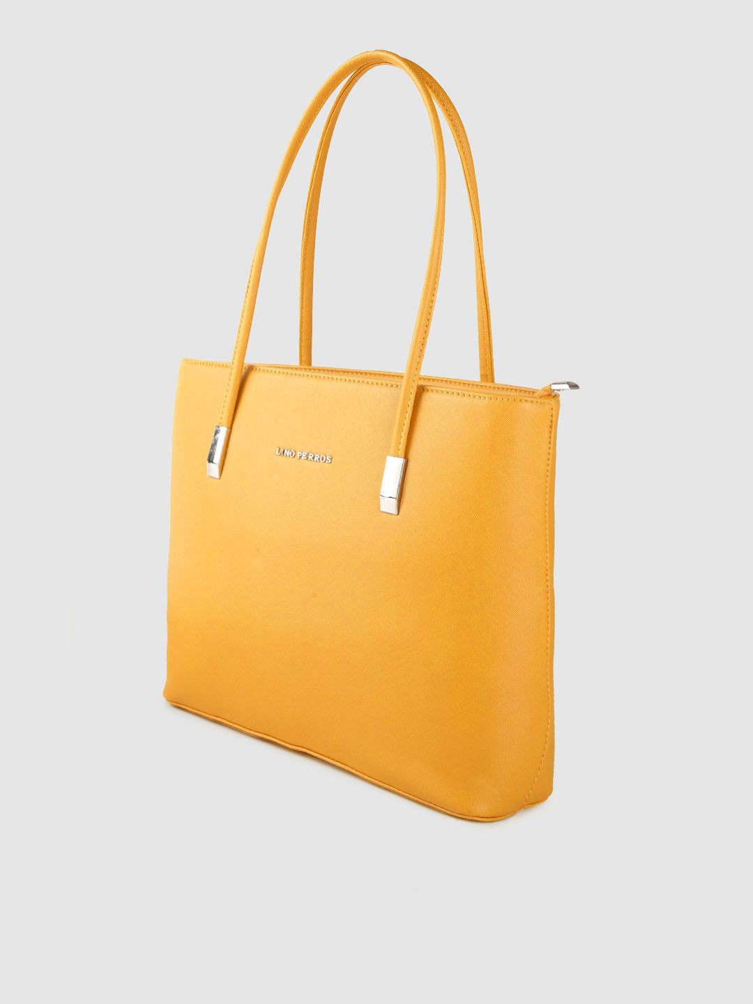 Lino Perros Mustard Yellow Solid Laptop Bag