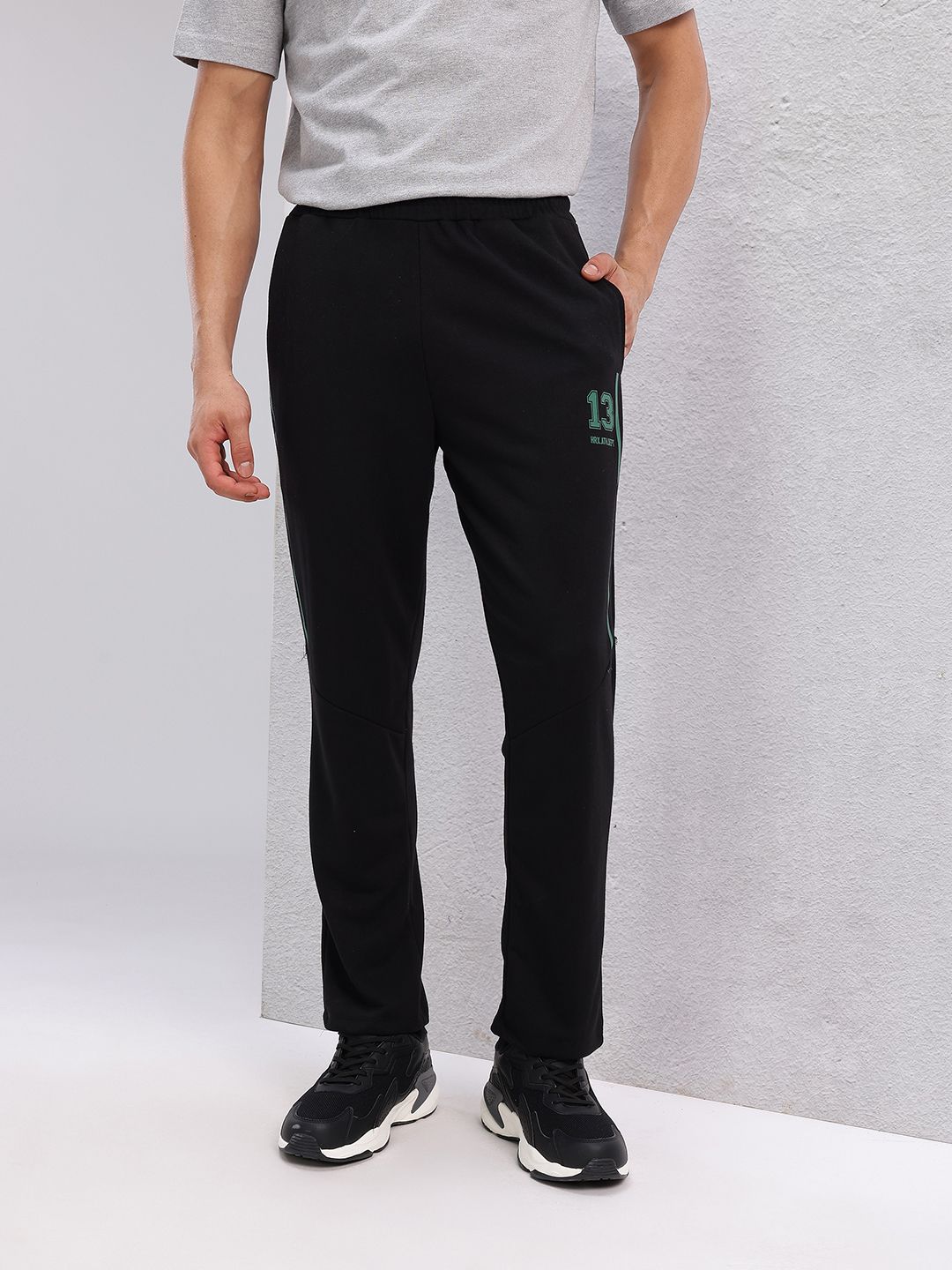 HRX by Hrithik Roshan Men Typography Printed Detail Mid-Rise Lifestyle Track Pants