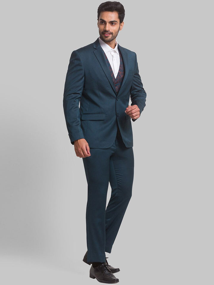 Park Avenue Men Self Design Super Slim Fit Single-Breasted Three-Piece Formal Suit