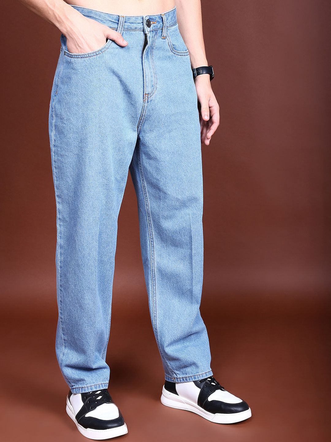 HIGHLANDER Men Loose Fit Mid-Rise Cotton Jeans