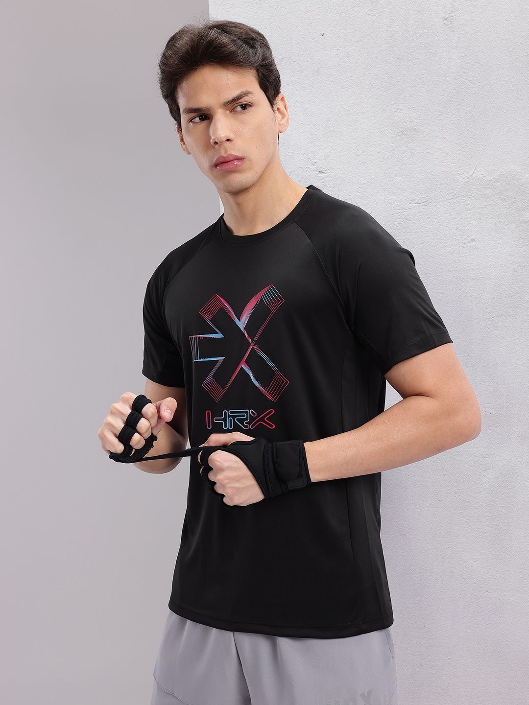 HRX by Hrithik Roshan Men Brand Logo Printed Rapid-Dry Training T-shirt